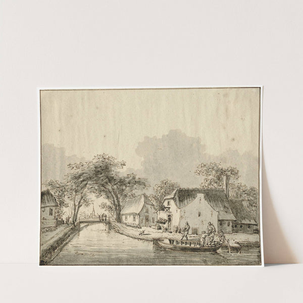 Vaart in dorpje by Barend Hendrik Thier