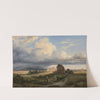 Vacher et son troupeau dans la campagne romaine, dans les environs de la via Appia by Jacques-Raymond Brascassat