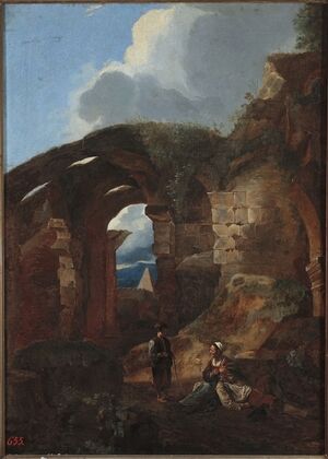 Vagabonds resting in the ruins of the Colosseum