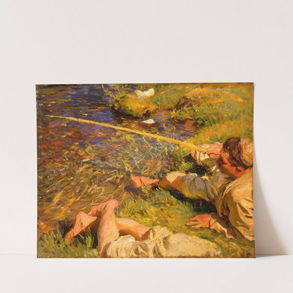 Val d&#039;Aosta, A Man Fishing by John Singer Sargent