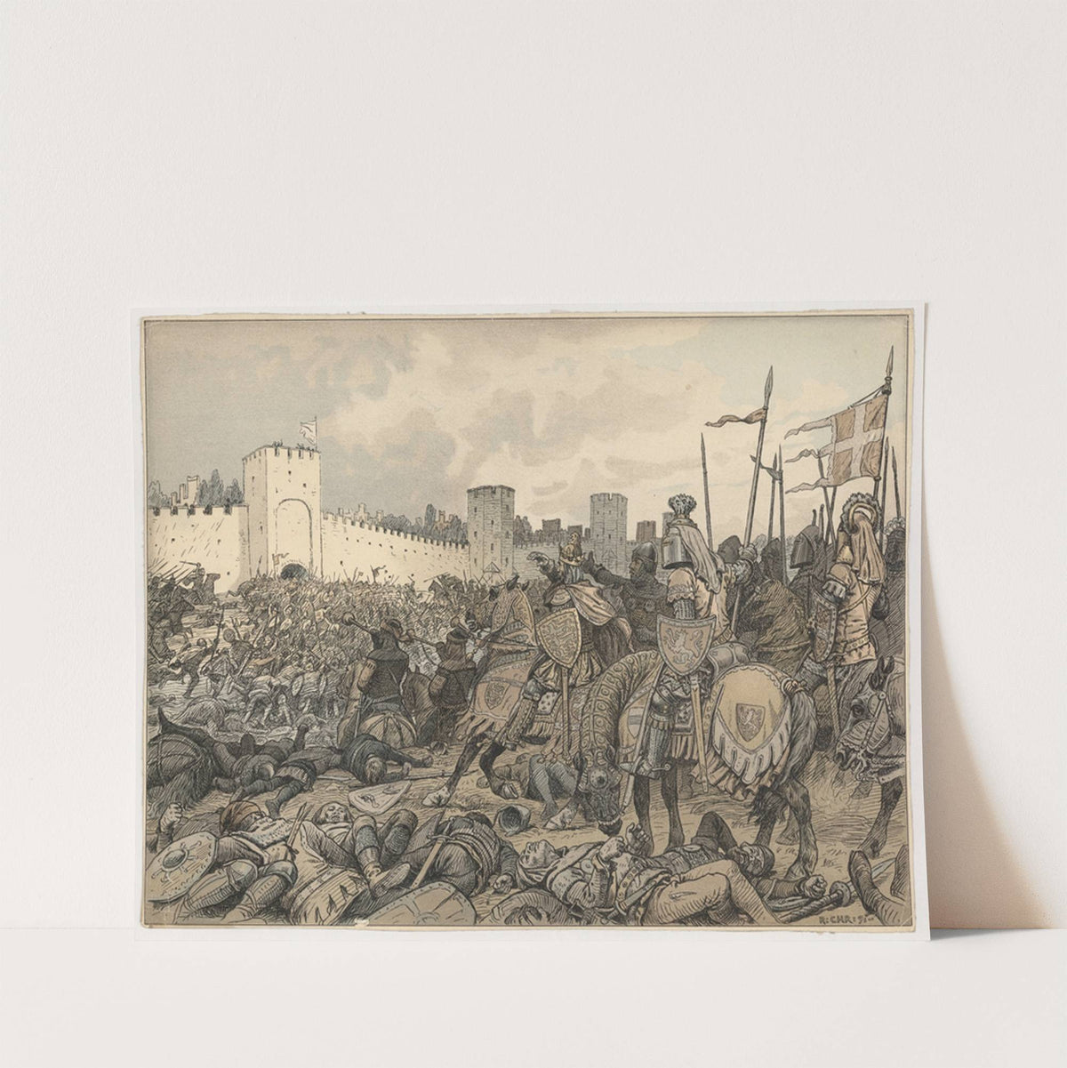 Valdemar Atterdag indtager Visby (Valdemar IV takes Visby) by Rasmus Christiansen