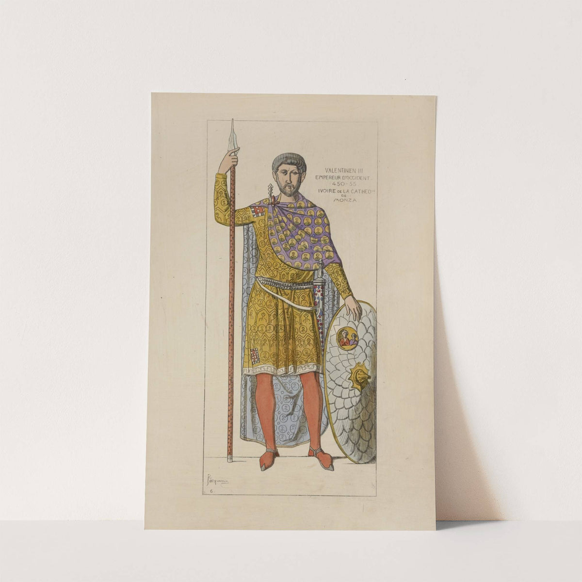 Valentinien III Empereur d'Occident 450-55. Ivoire de La Cathedrale de Monza. by Raphaël Jacquemin