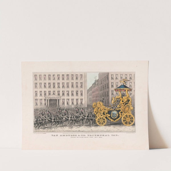 Van Amburgh & Cos. triumphal car; passing the Astor House, April 20th. 1846 (1846) by Currier & Ives.