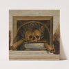 Vanitas Still Life with Scull with Laurel Wreath, Book and two Burning Candles (1645 - 1650) by Jacob van Campen