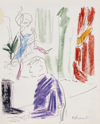 Variété -Tänzerin und Klavierspieler (ca. 1909)