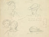Various male and female heads in hats