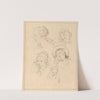 Various Sketches of Heads by Hamlet Winstanley