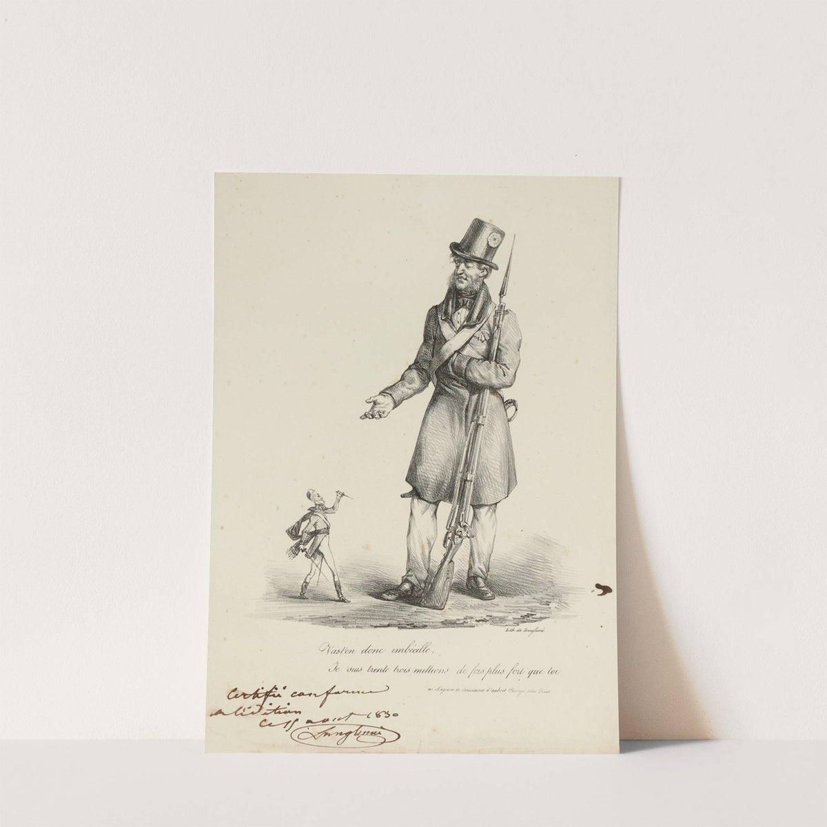 Vas-ten donc imbécille Je suis trente trois millions de fois plus fort que toi (1830) by Pierre Langlumé