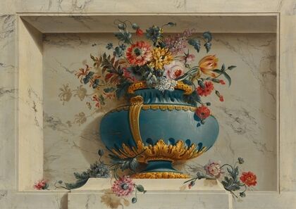 Vase of Flowers in a Niche