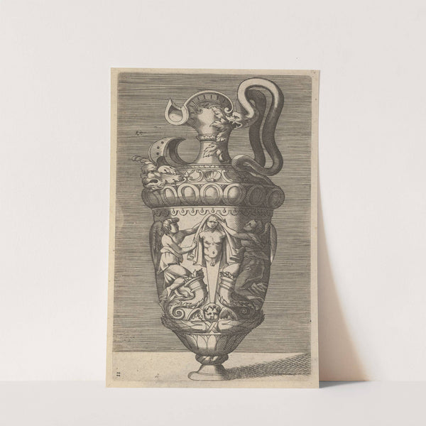 Vase with Two Winged Figures Draping a Term (17th century) by René Boyvin