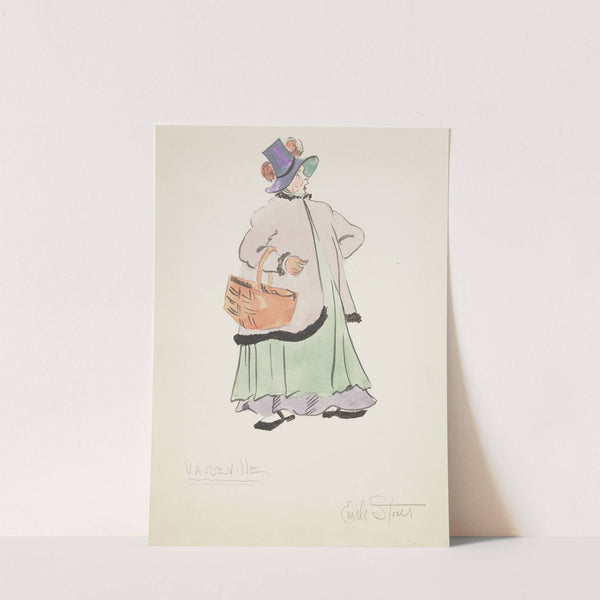 Vaudeville: Green dress, grey underskirt, pink coat (1934-1943) by Emile Stoner