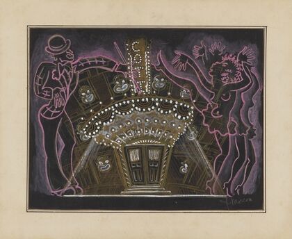 Vaudeville: Minstrel Dandy and Dancing Girl over Marquee of Cotton Club (1934-1943) — size preview