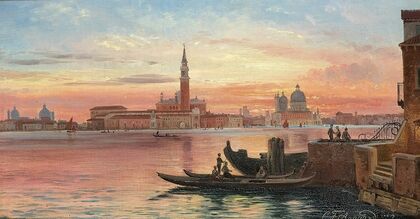Venedig i solnedgangen