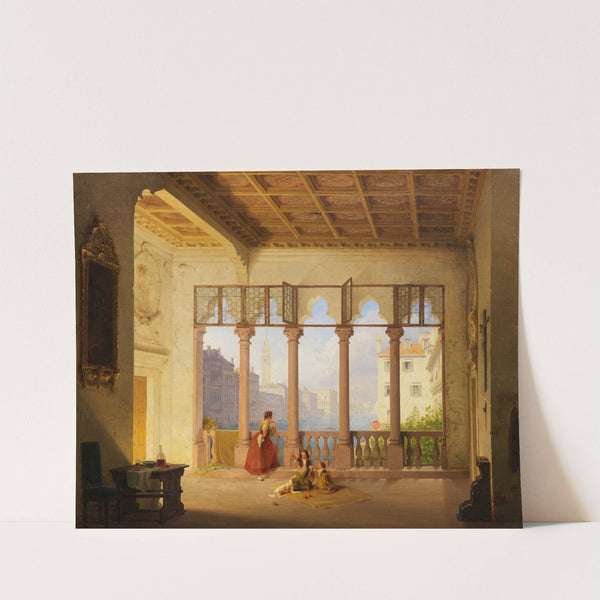 Venezianisches Interieur mit Ausblick auf Campanile und Dogenpalast by Max Emanuel Ainmiller