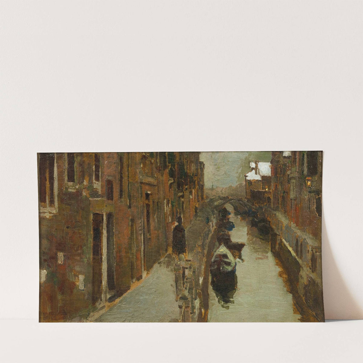 Venice, A View of a Winter Canal by Pietro Fragiacomo
