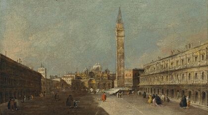 Venice, A View Of Piazza San Marco Looking East Towards The Basilica