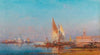 Venice, a view of Santa Maria della Salute at sunset,