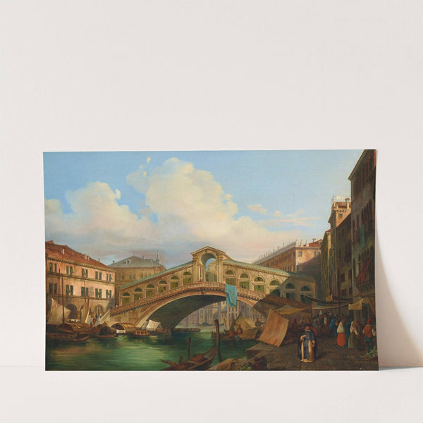Venice, a View of the Grand Canal with Rialto Bridge by Fausto Antonioli