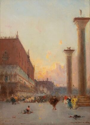 Venice, a View of the Palazzo Ducale and St Mark’s Column