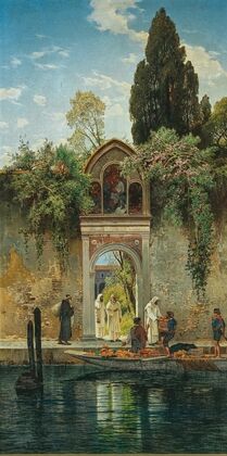 Venice, at the gate of the island monastery of San Lazzaro