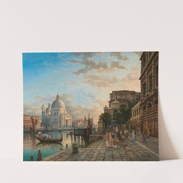 Venice, Café Giardina with Santa Maria della Salute by Heinrich Jaeckel