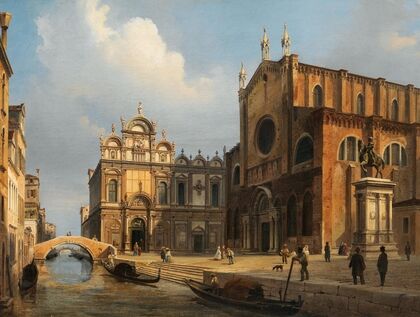 Venice, Campo Santi Giovanni e Paolo with the Zanipolo Church and the Scuola Grande di San Marco
