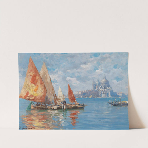 Venice, Fishing Boats before Santa Maria della Salute by Ferdinando Silvani