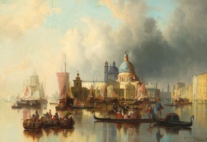 Venice – Hustle And Bustle By The Punta Della Dogana And Santa Maria Della Salute