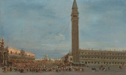 Venice, the Piazzetta San Marco with the Festival of Giovedì Grasso