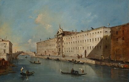 Venice, the Rio Dei Mendicanti looking North with the church of San Lazzaro dei Mendicanti