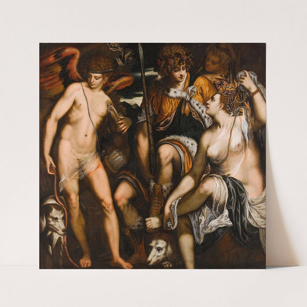 Venus and Adonis with Amor by Circle of Giuseppe Porta