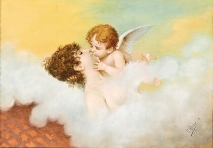 Venus and Cupid in the taste of Art Nouveau