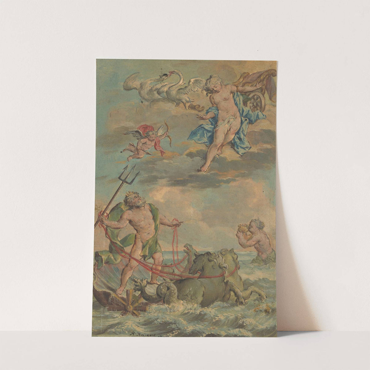 Venus verzoekt Neptunus te verhinderen dat Telemachus zal landen op Ithaca (c. 1719 - 1775) by Rienk Keyert