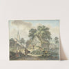 Vervallen woning en dorpskerk by Hendrik Meijer