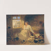 Verwundeter Kürassier auf einem Heuboden by Friedrich Johann Treml