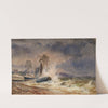 Vessels in a Storm at the Mouth of a Harbour by Thomas Frederick Collier