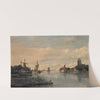 Vessels on the Oude Maas before the Grote kerk, Dordrecht by Francois Carlebur