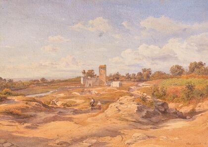Vicovaro near Rome, a view of Castello Sacco Muro