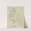Victor Scholderer lesend am Tisch by Otto Scholderer