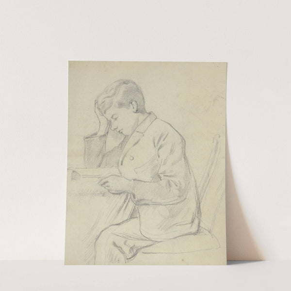 Victor Scholderer lesend am Tisch by Otto Scholderer