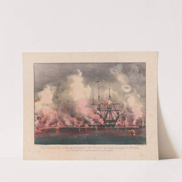 Victorious bombardment of Port Royal, S.C. Nov. 7th. 1861; by the United States fleet, under command of Commodore Dupont by Currier & Ives.