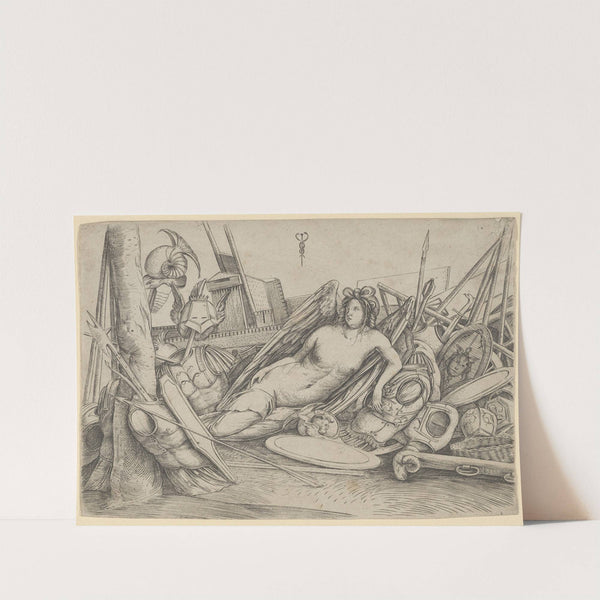 Victory reclining amid trophies (ca. 1498–1500) by Jacopo de''' Barbari