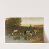 Vieh mit Hirte an der Furt by Christian Friedrich Mali