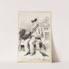 Vieil homme assis nourissant un coq by Arthur-Joseph Gueniot
