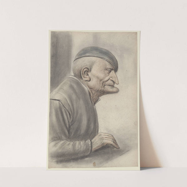 Vieil homme, portant une calotte, de profil à droite by Nicolas Lagneau