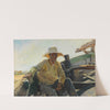 Viejo pescador en una barca by Joaquín Sorolla