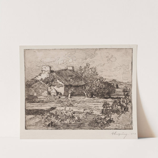 Vielle Bourrine, Maison du Marais, Vendée (1892) by Auguste Louis Lepère