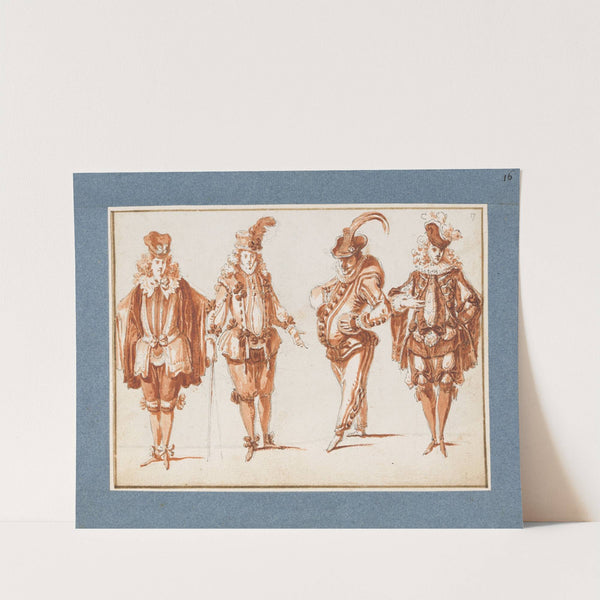 Vier Kostümfiguren (ca. 1695 – 1720) by Claude Gillot