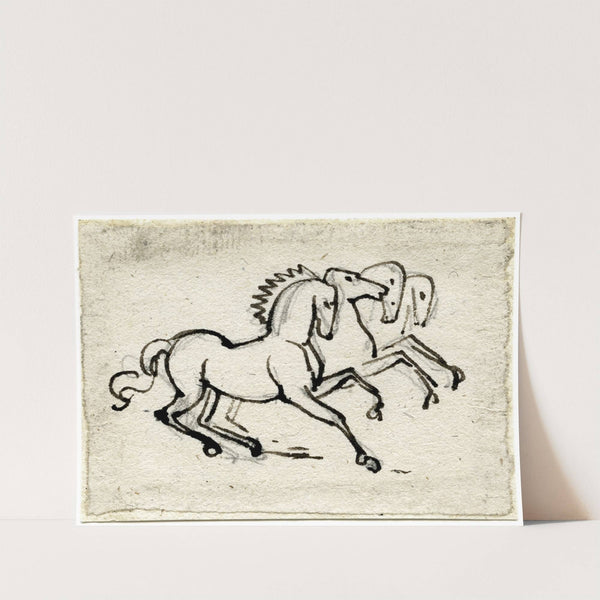Vier paarden, wellicht een span by David Humbert de Superville