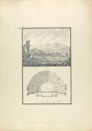 View and Plan of the Theater of Hierapolis (now Pamukkale)